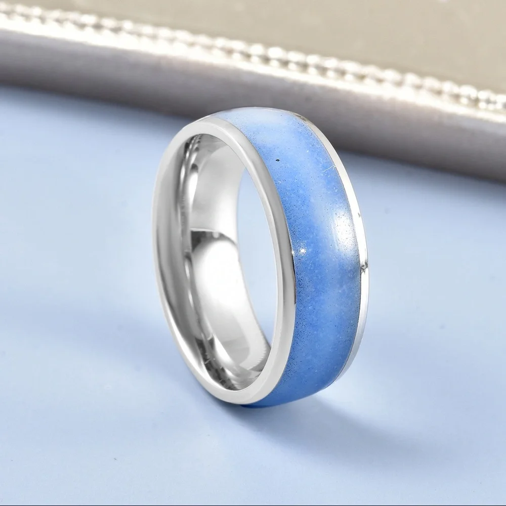 Blue Resin Band Ring